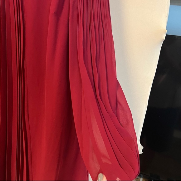 Burnt Red Chiffon Dress (Gently worn) - Picture 6 of 10